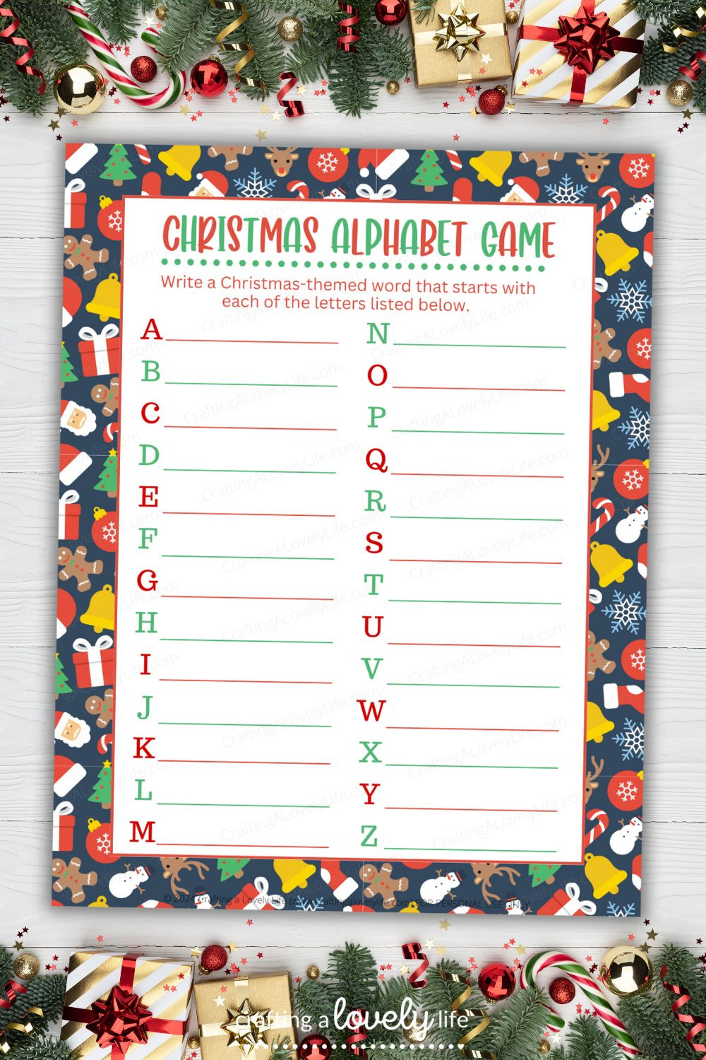 Free Printable Christmas Alphabet Game inside Christmas Alphabet Game Printable