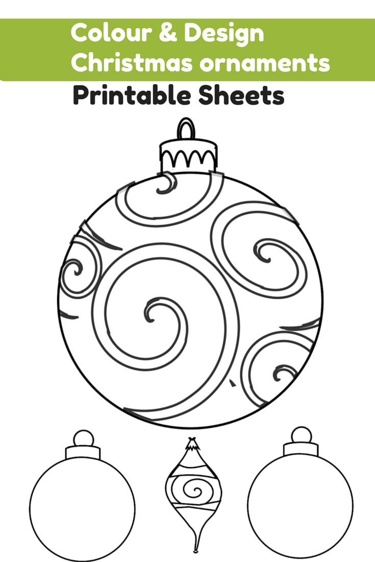 Free Printable Christmas Bauble Colouring Pages for Free Printable Christmas Bauble Templates