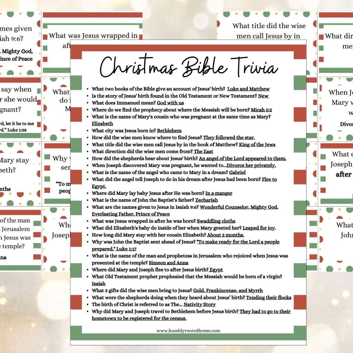 Free Printable Christmas Bible Trivia For The Whole Family! - pertaining to Nativity Trivia Printable