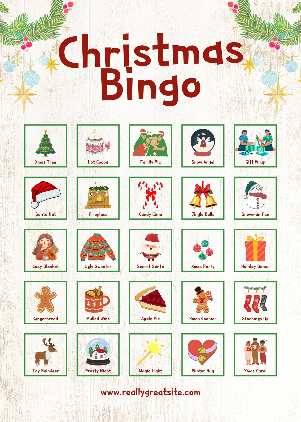 Free Printable Christmas Bingo Card Templates | Canva intended for Christmas Bingo Boards Printable