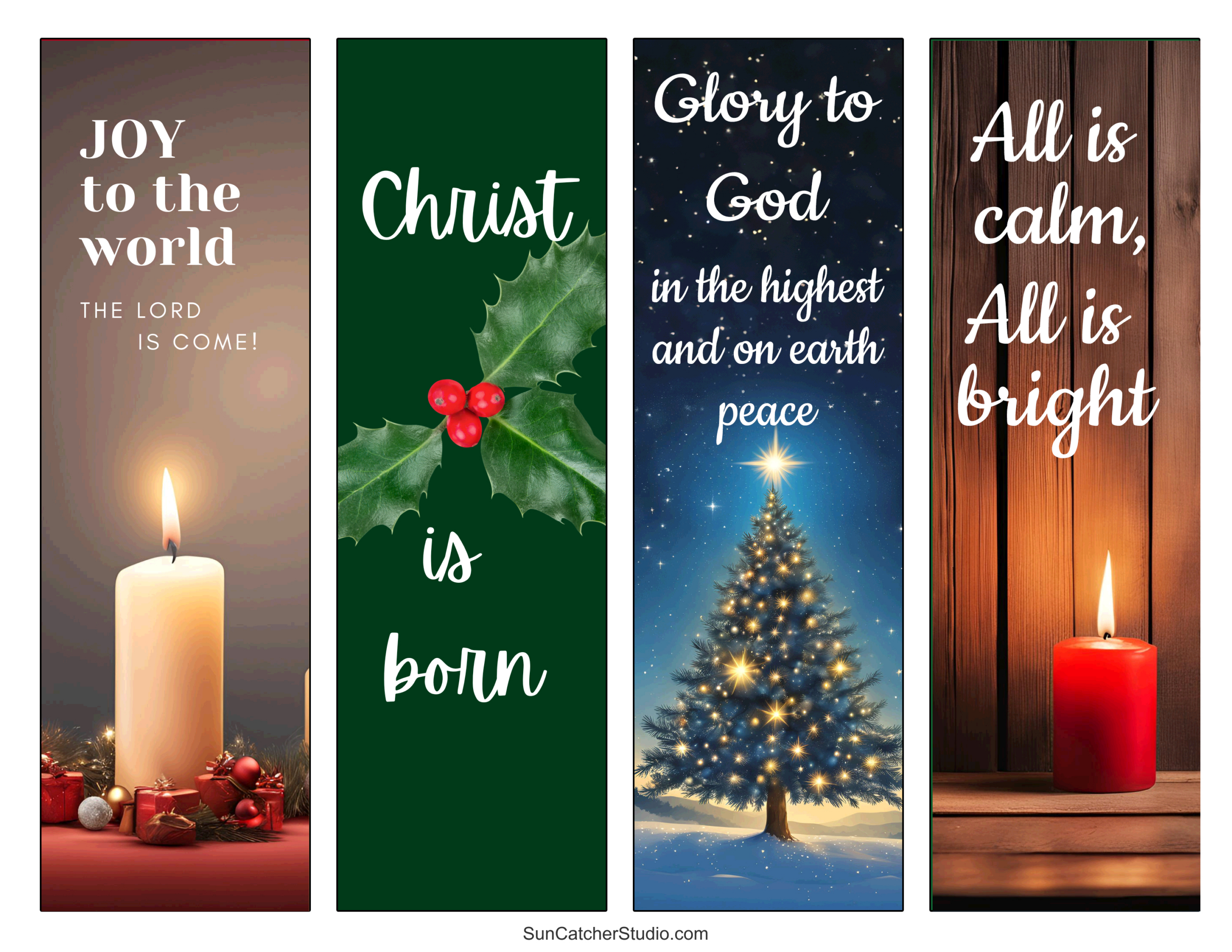 Free Printable Christmas Bookmarks (To Print & To Color) – Free in Free Printable Christian Christmas Bookmarks