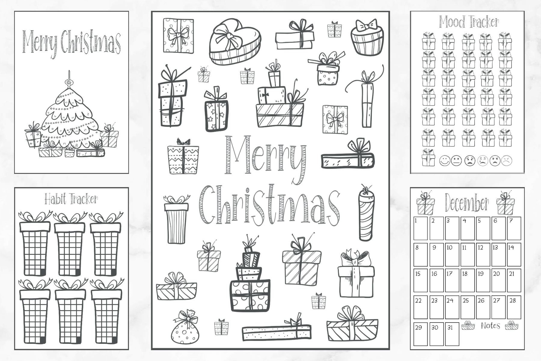 Free Printable Christmas Bullet Journal Pages - The Clever Side with Christmas Bullet Journal Printable