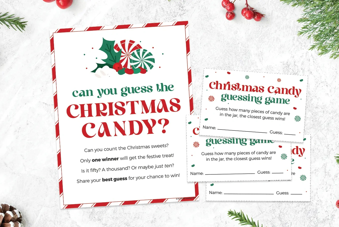 Free Printable Christmas Candy Guessing Game - Favorite Printables with regard to Christmas Guess How Many In The Jar Printable