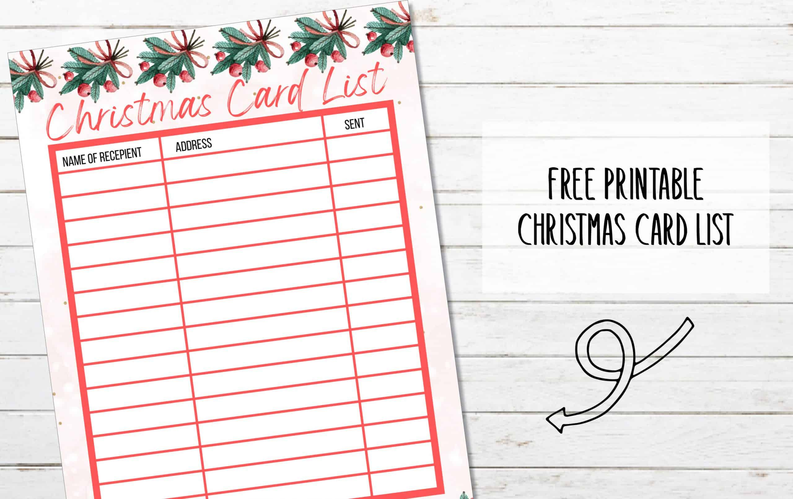 Free Printable Christmas Card List - My Printable Home regarding Free Printable Christmas Card List Templates