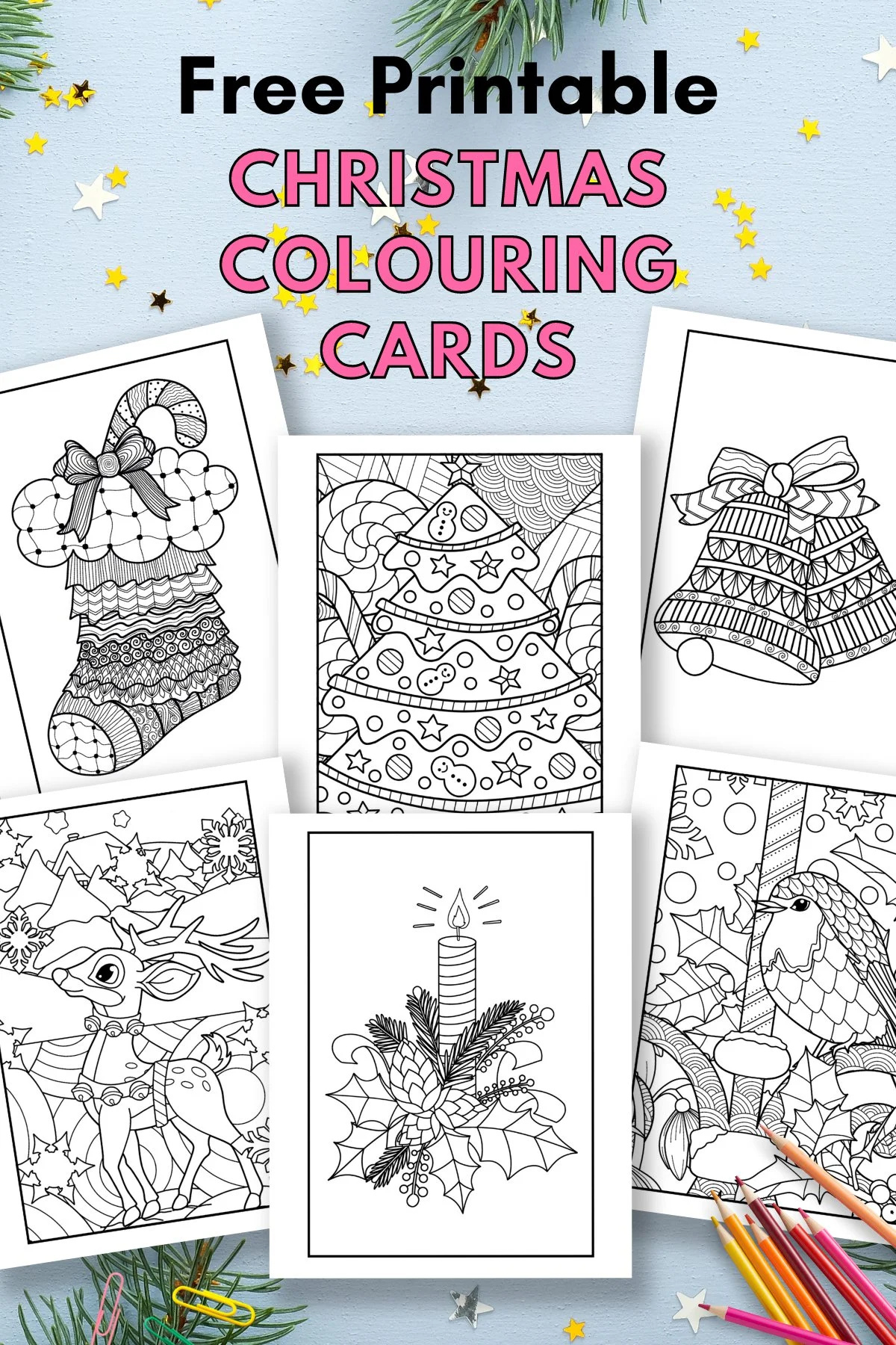Free Printable Christmas Cards To Colour — Gathering Beauty with Free Printable Christmas Card To Color