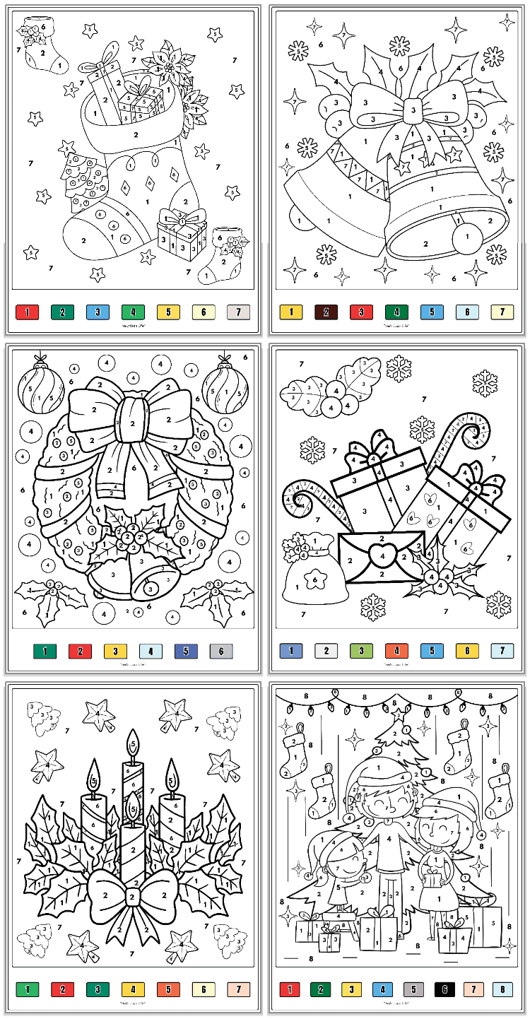 Free Printable Christmas Colornumber Sheets - The Artisan Life inside Christmas Color By Numbers Printable
