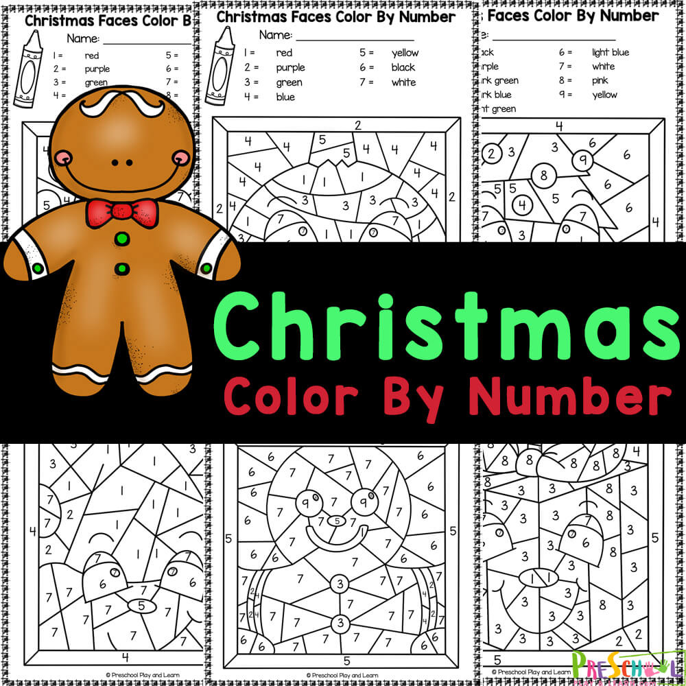 Free Printable Christmas Colornumber Worksheets for Color By Number Math Christmas Worksheets