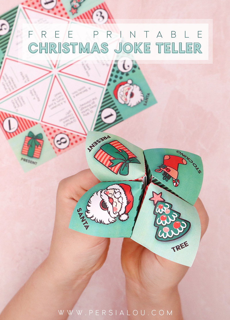 Free Printable Christmas Cootie Catcher / Joke Teller - Persia Lou for Christmas Joke Fortune Teller Printable