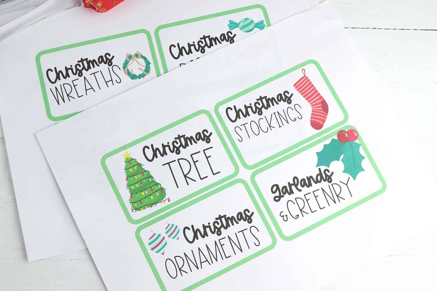 Free Printable Christmas Decoration Organizing Labels - Single intended for Printable Christmas Storage Labels