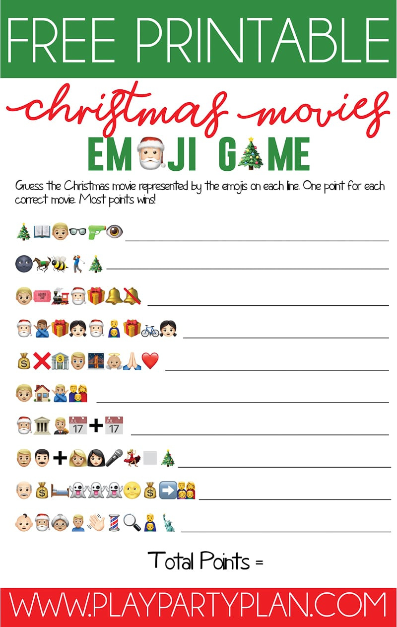 Free Printable Christmas Emoji Game - Play Party Plan with regard to Christmas Movie Games Printable