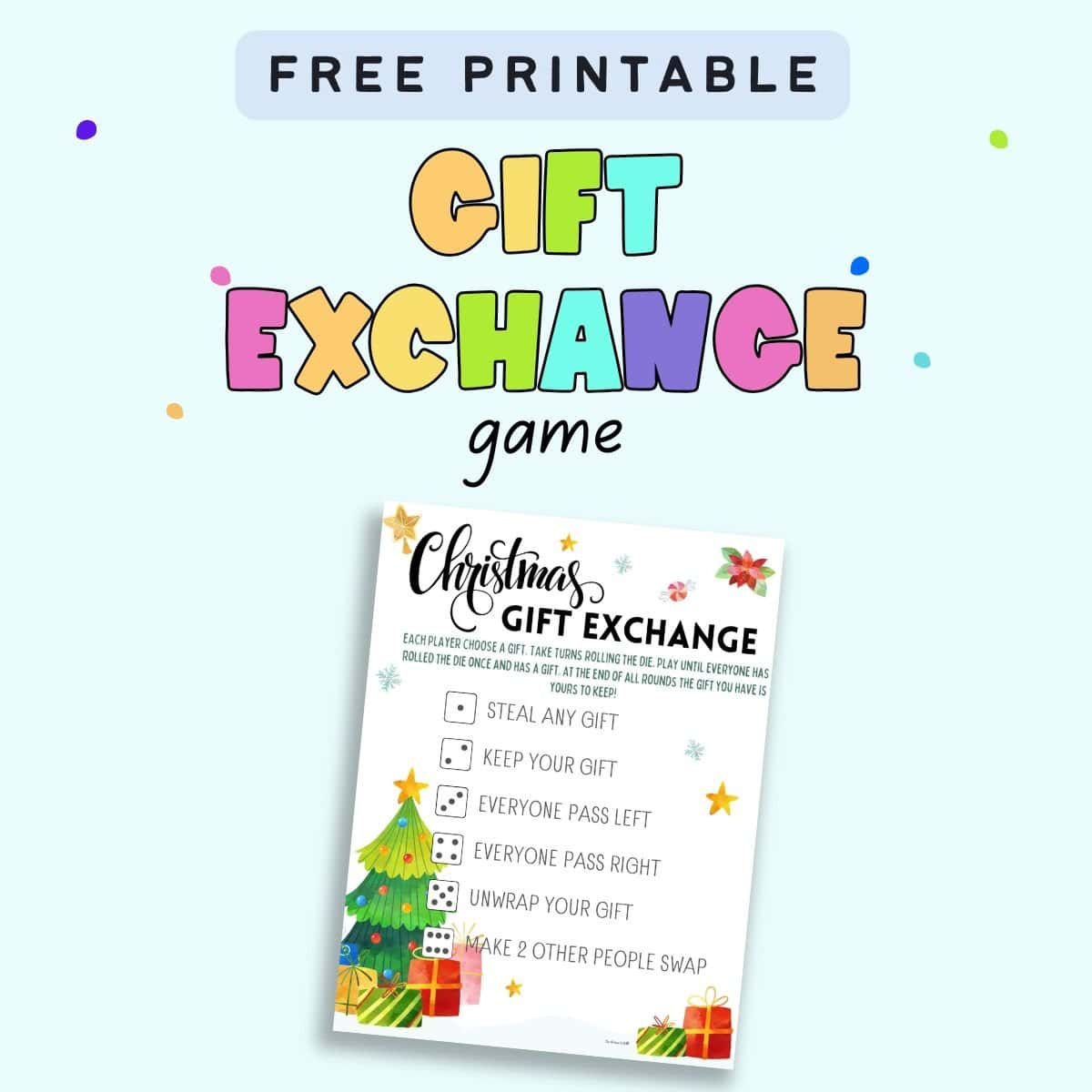 Free Printable Christmas Gift Exchange Game - The Artisan Life with Christmas Gift Exchange Printable