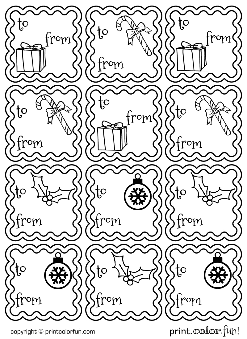 Free Printable Christmas Gift Tags: 20+ Sets Of Full-Color Holiday with Christmas Gift Tags to Color Printable