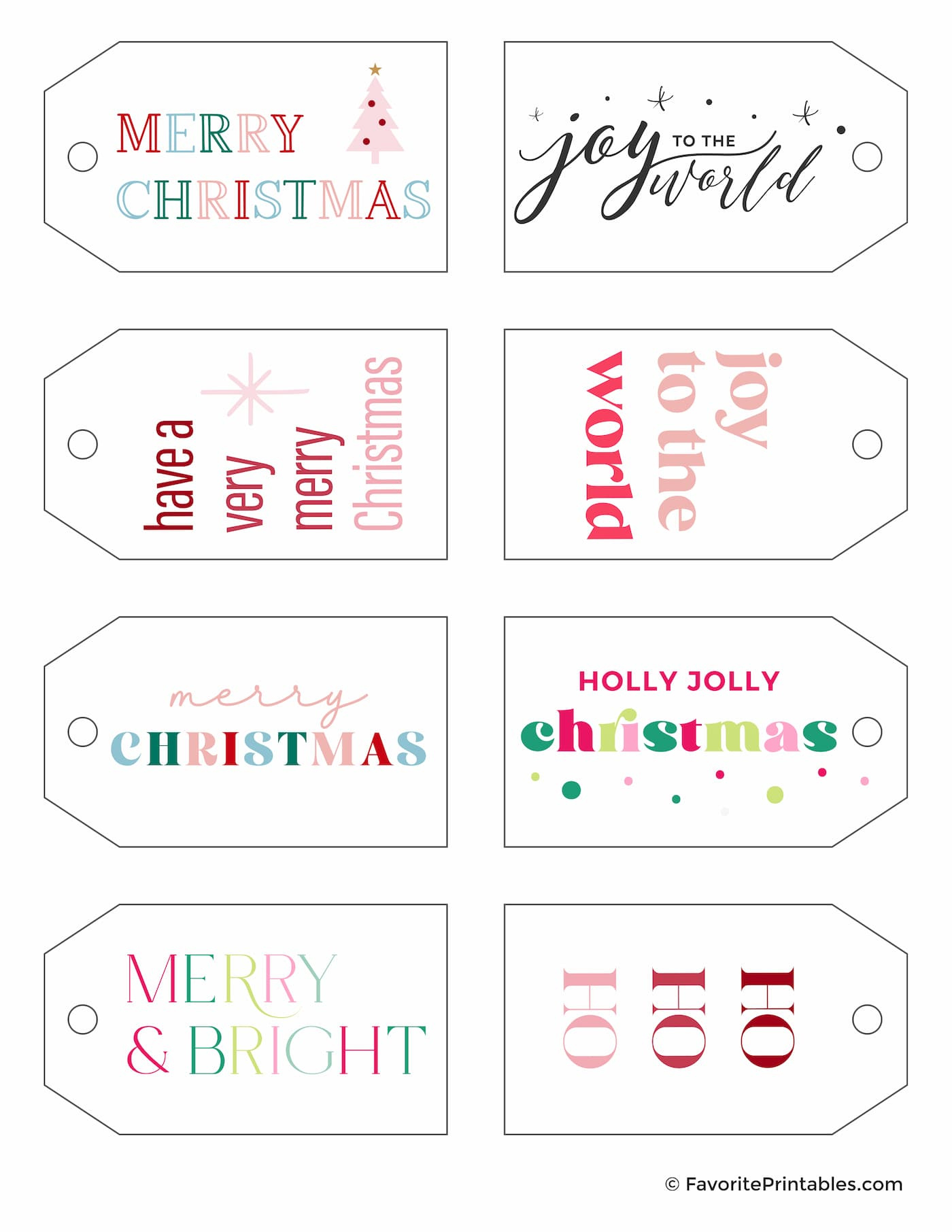 Free Printable Christmas Gift Tags - Favorite Printables throughout Free Printable Merry Christmas Tags