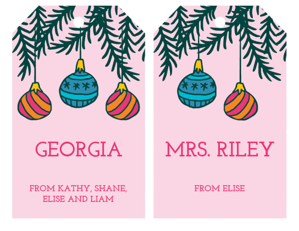 Free Printable Christmas Gift Tags In Pink - Editable - Merriment in Free Printable Christmas Tags For Teachers
