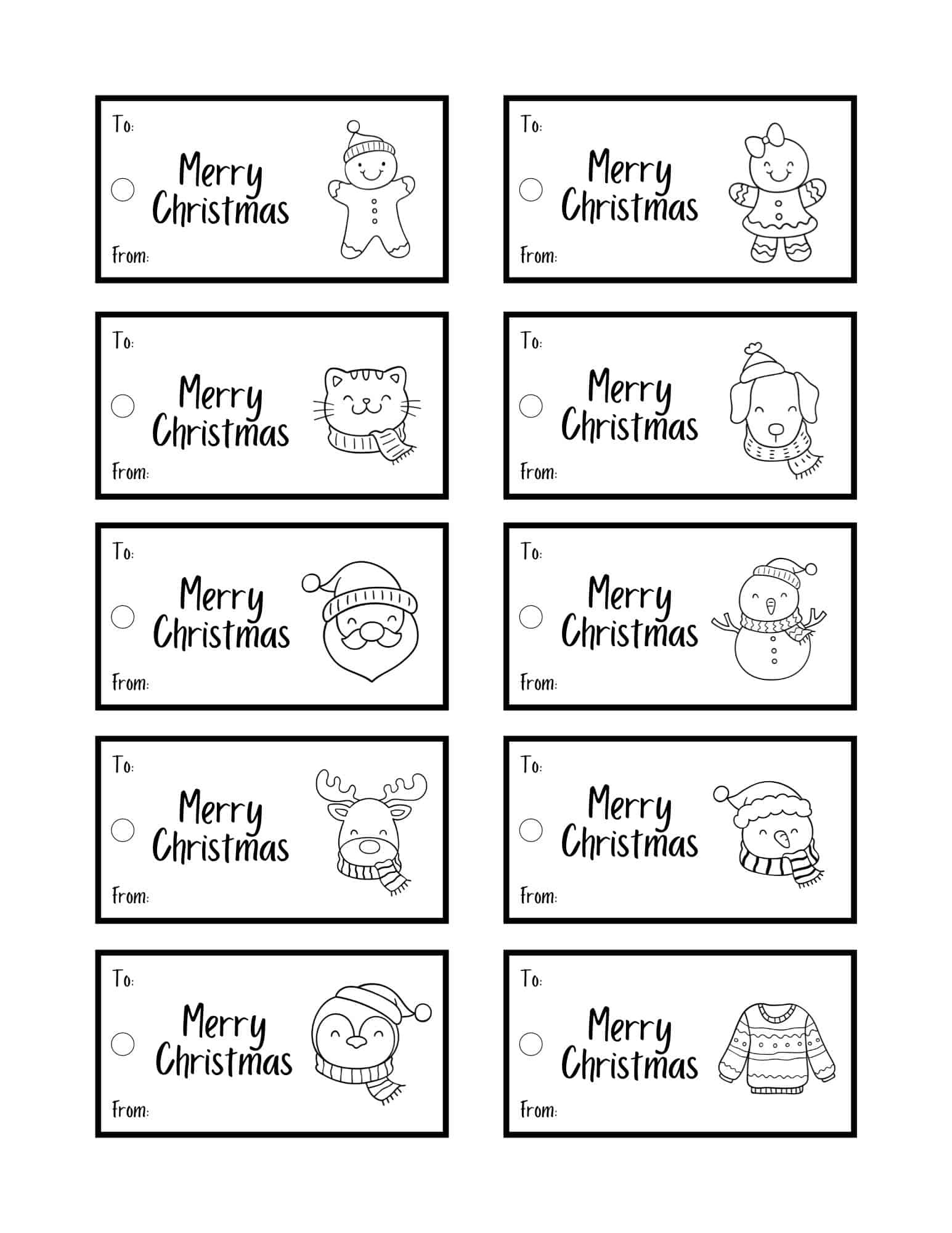 Free Printable Christmas Gift Tags | Parties Made Personal within Christmas Gift Tags Printable Black And White Free
