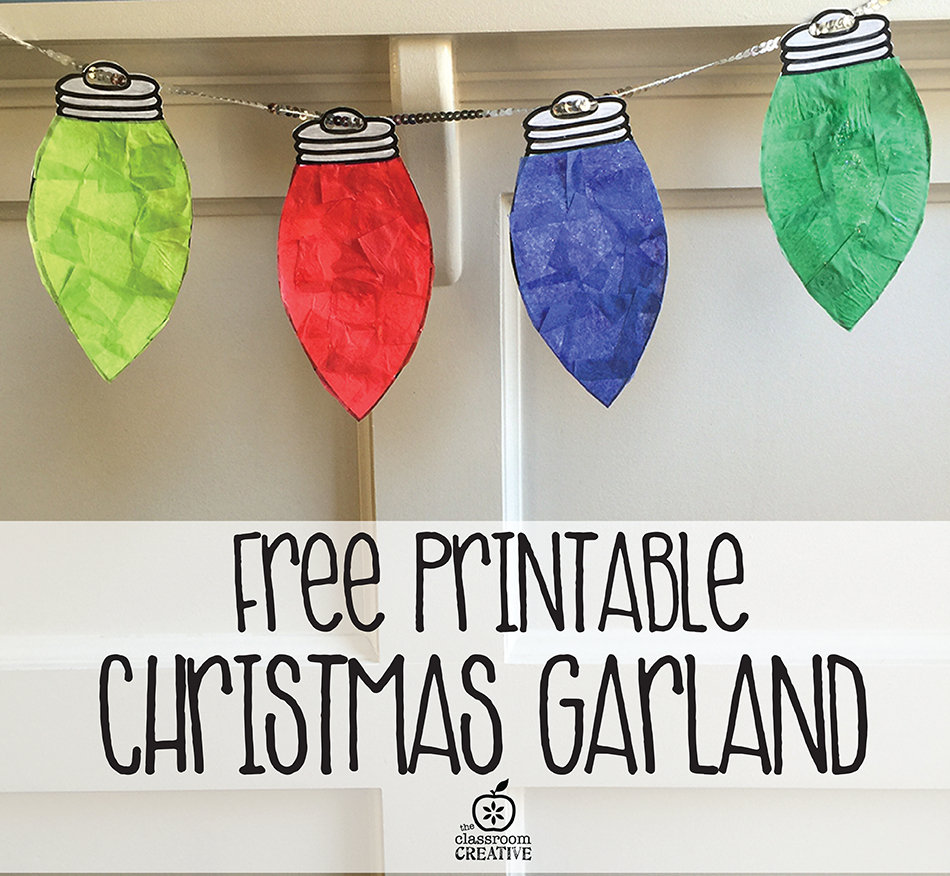 Free Printable Christmas Light Garland Craft For Kids {Free in Christmas Garland Printable Free