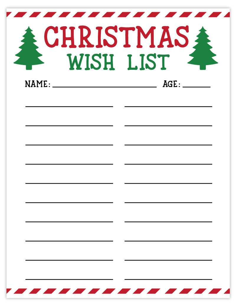 Free Printable Christmas List | Wish List For Kids - Pjs And Paint for Christmas List Kids Printable