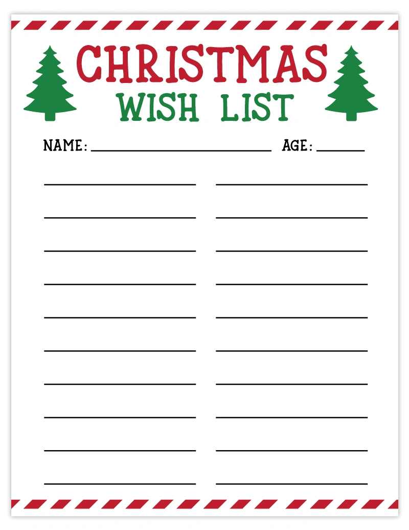 Free Printable Christmas List | Wish List For Kids - Pjs And Paint for Free Printable Christmas Wishlist