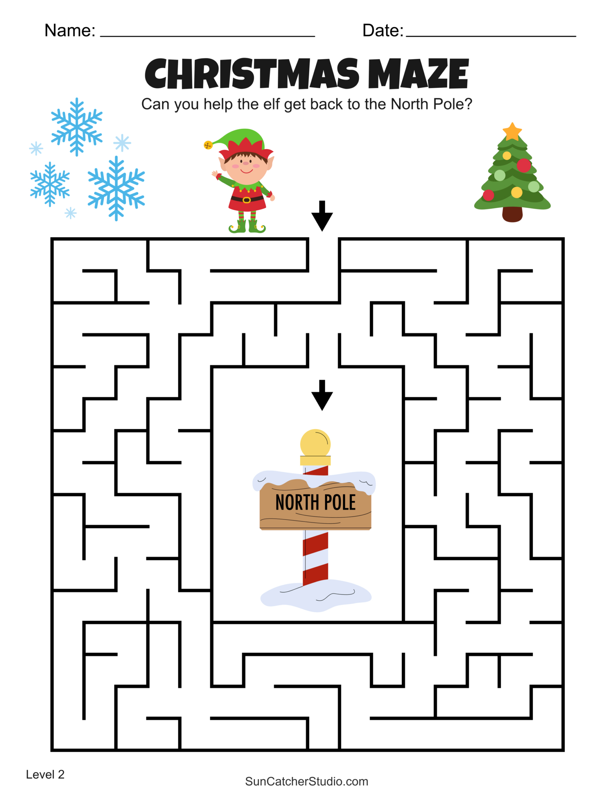 Free Printable Christmas Maze Worksheets And Puzzles – Free pertaining to Christmas Maze Puzzles Printable