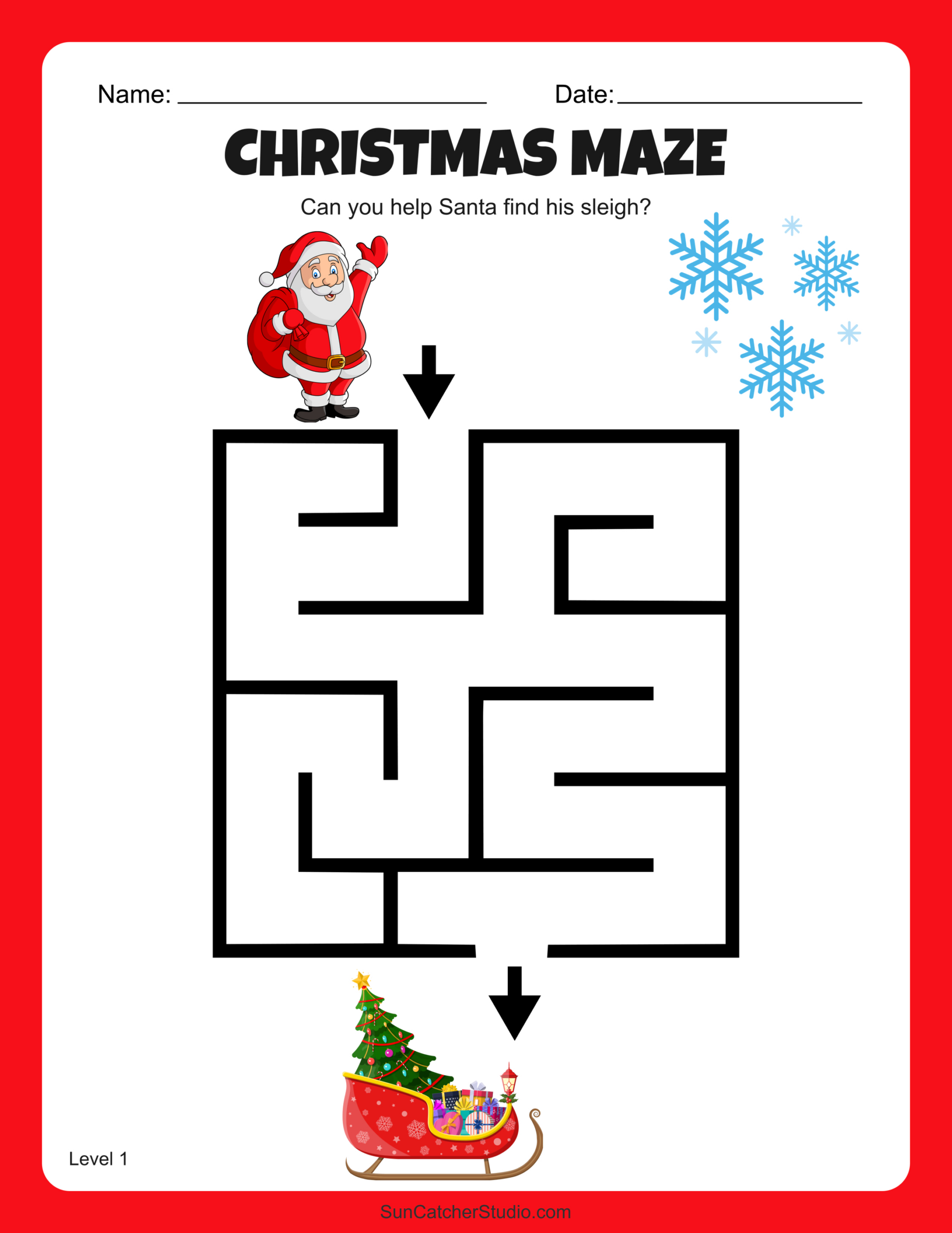 Free Printable Christmas Maze Worksheets And Puzzles – Free throughout Christmas Maze Puzzles Printable