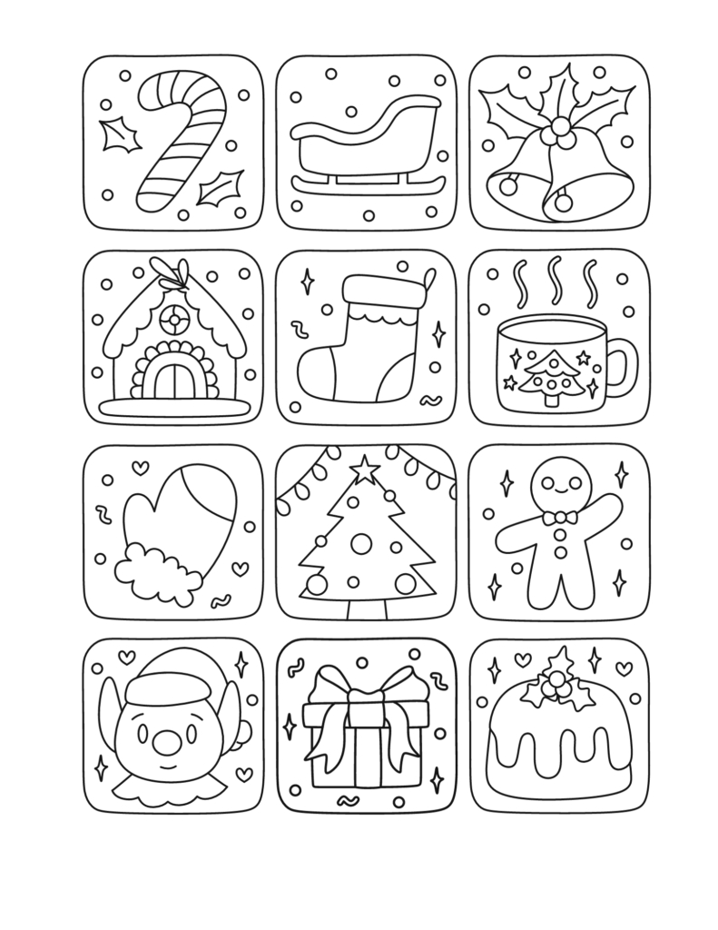 Free Printable Christmas Memory Game | Baking You Happier for Christmas Memory Game Printable Black And White