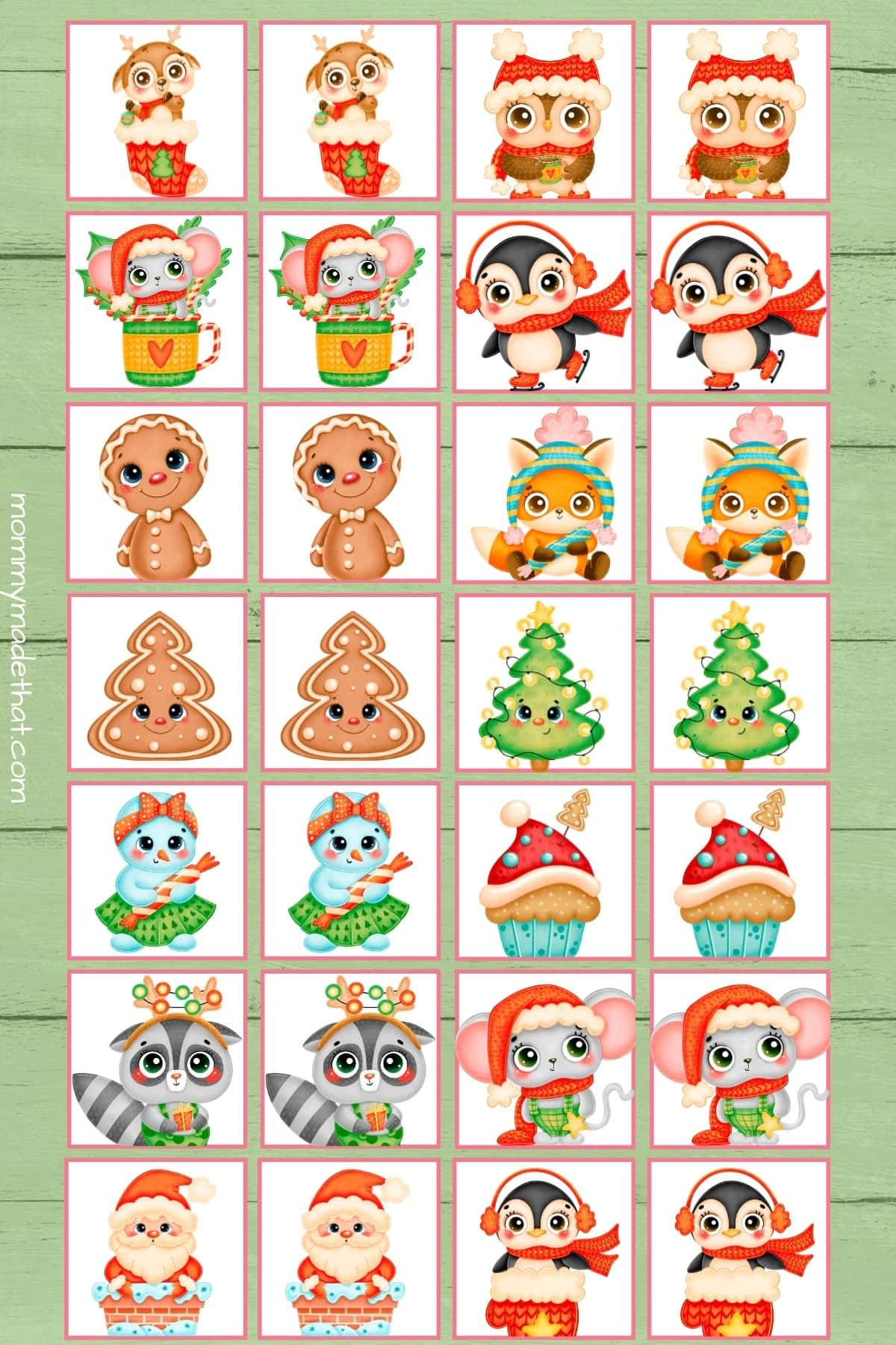 Free Printable Christmas Memory Game in Christmas Matching Game Free Printable
