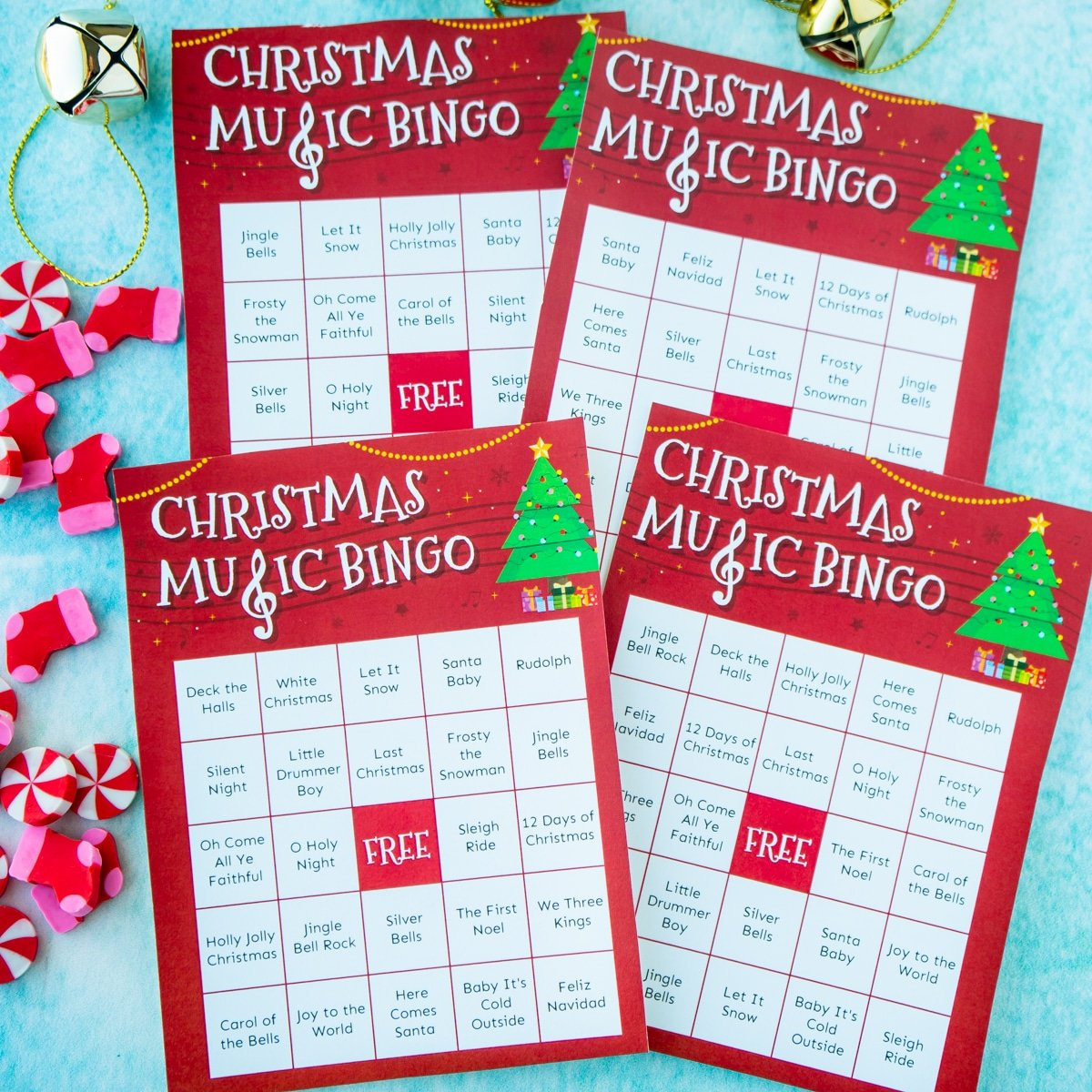 Free Printable Christmas Music Bingo Cards - Play Party Plan within Christmas Carol Bingo Printable
