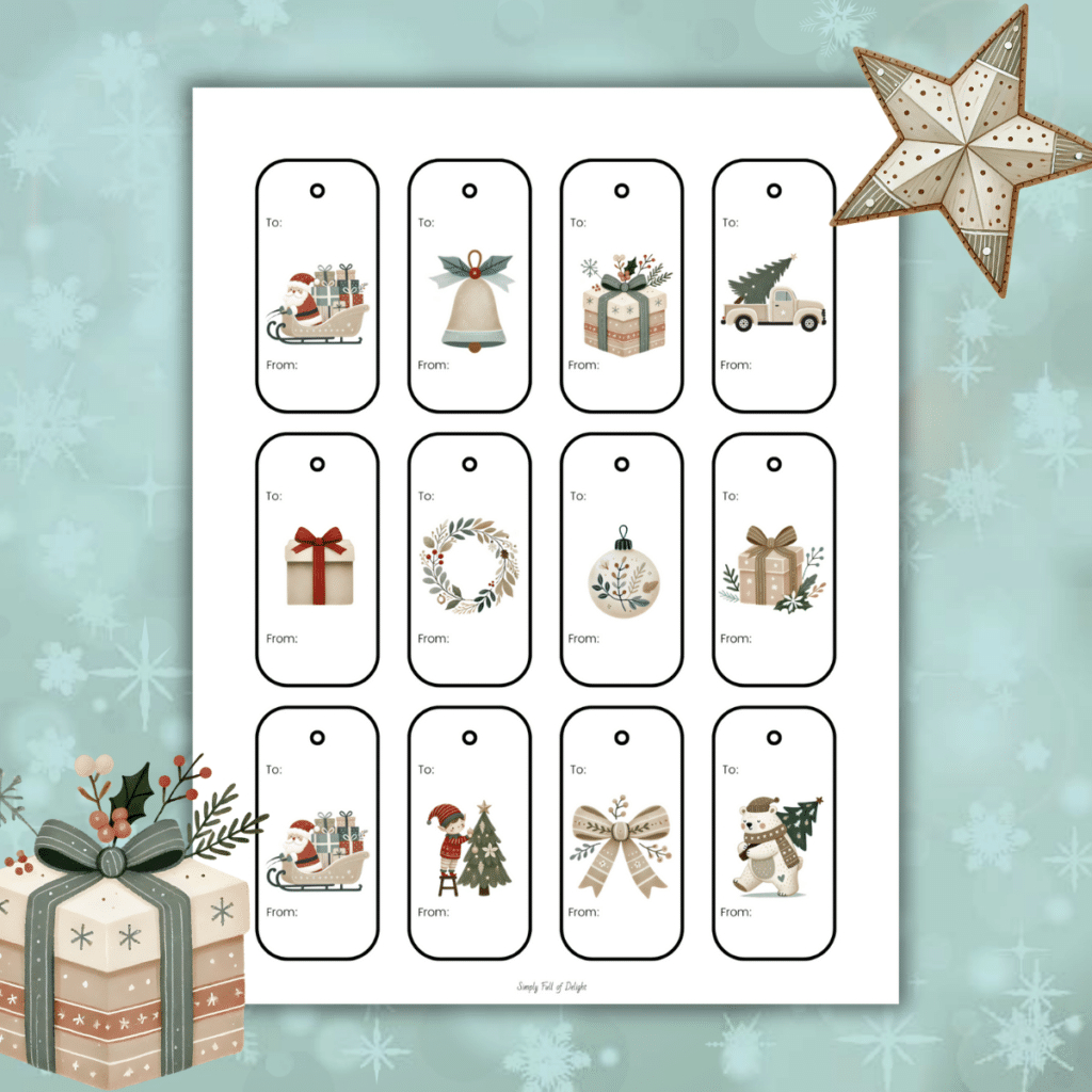 Free Printable Christmas Name Tags (Instant Download) - Simply inside Christmas Name Badges Printable Free