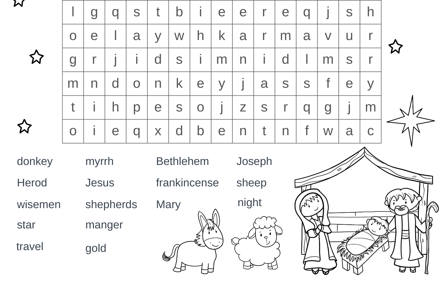Free Printable Christmas Nativity Word Search - Out Upon The Waters intended for Free Printable Christian Christmas Word Search