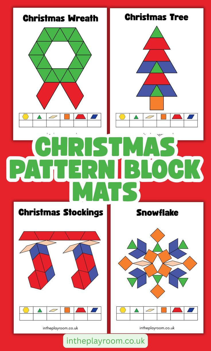 Free Printable Christmas Pattern Block Mats inside Christmas Pattern Blocks Free Printable
