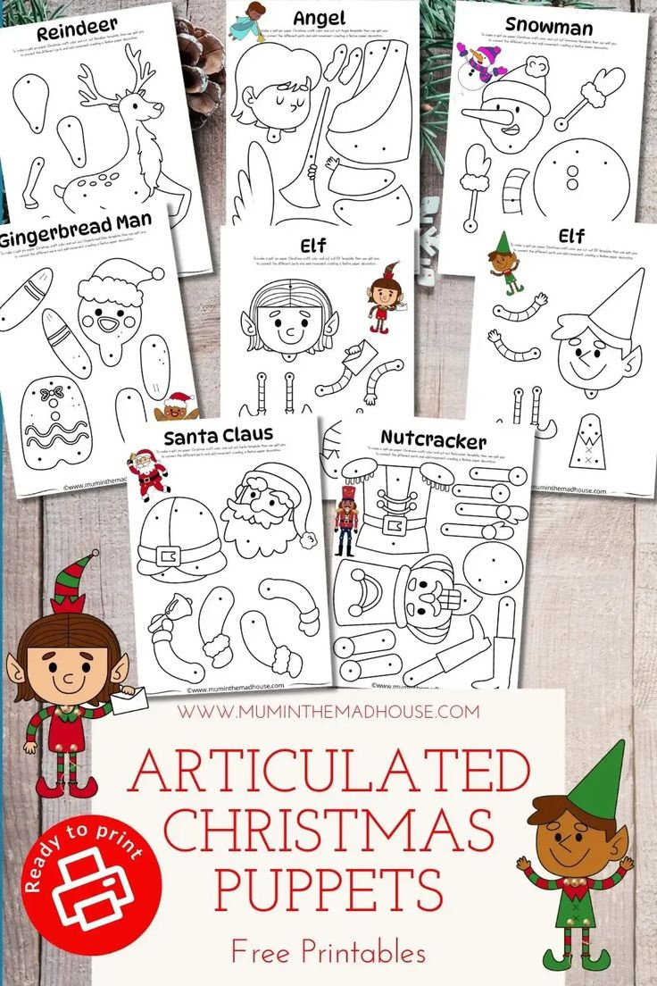 Free Printable Christmas Puppet Templates: Santa, Reindeer, And More! inside Free Printable Christmas Characters