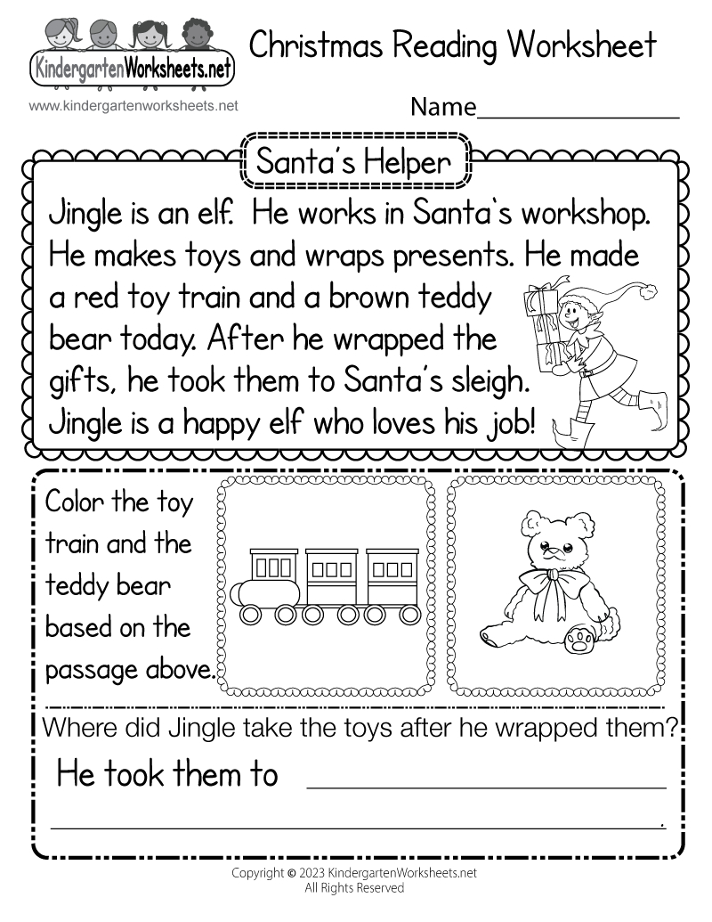 Free Printable Christmas Reading Worksheet - Worksheets Library pertaining to Free Christmas Reading Comprehension Worksheets For 3rd Grade