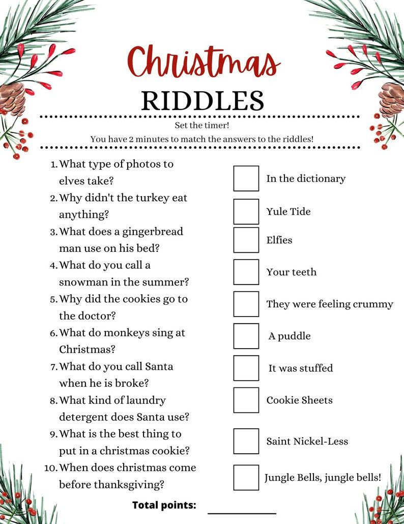 Free Printable Christmas Riddles, Download Free Printable in Printable Christmas Riddles with Answers
