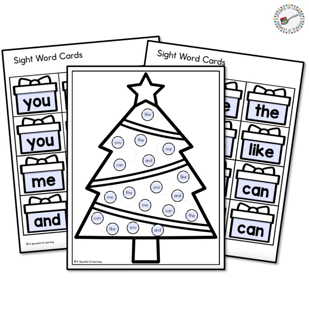 Free Printable Christmas Sight Word Game - A Spoonful Of Learning with regard to Christmas Sight Words Worksheets Printable