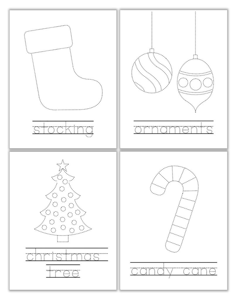 Free Printable Christmas Tracing Worksheets For Kids - The Craft for Christmas Tracing Worksheets Printable