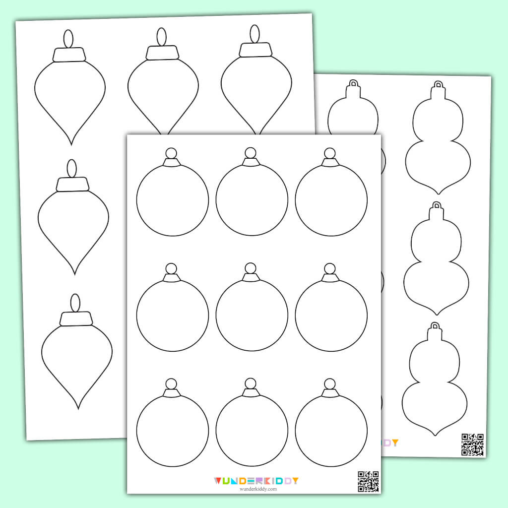 Free Printable Christmas Tree Ornament Craft Templates Pdf intended for Blank Printable Christmas Ornaments