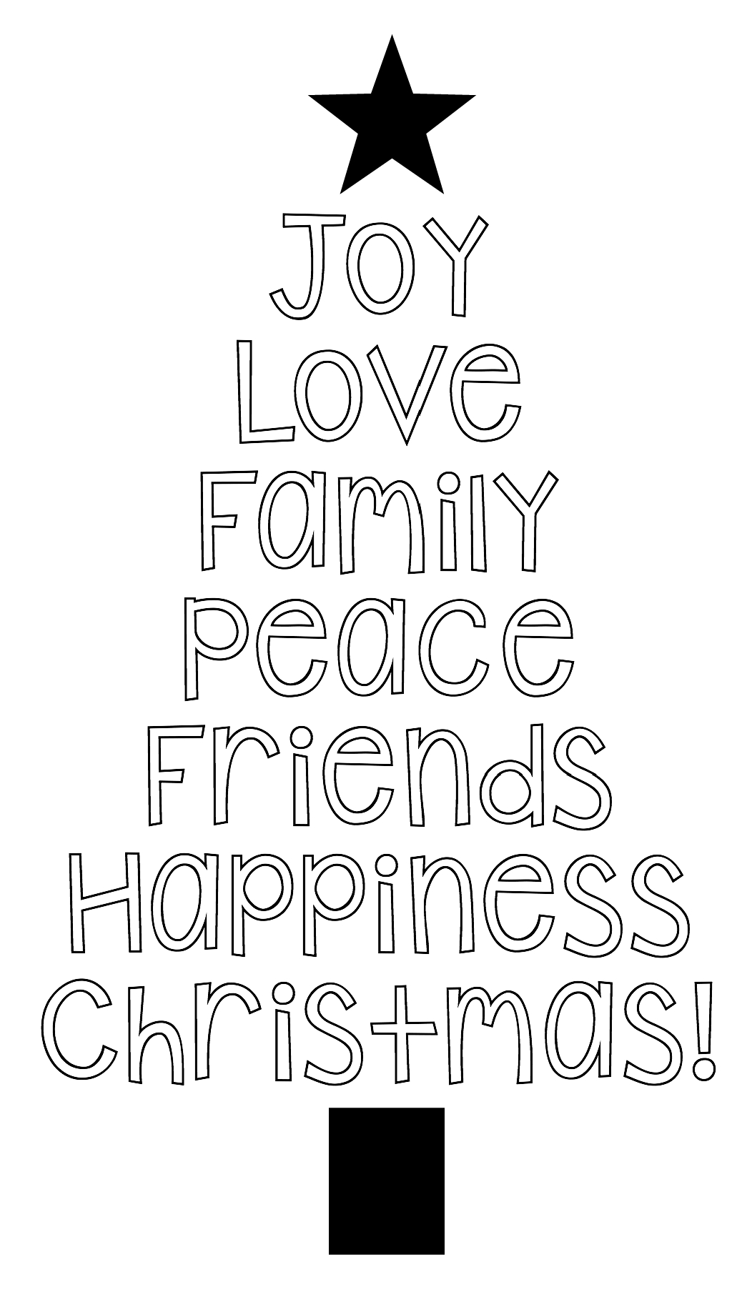 Free Printable Christmas Tree Word Art &amp;amp; Pillow Idea - Crazy for Printable Christmas Word Art