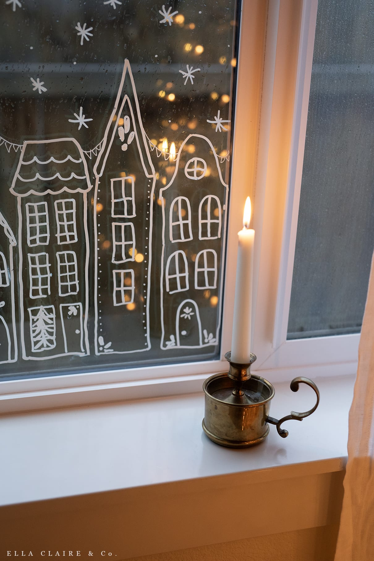 Free Printable Christmas Village Window Stencil - Ella Claire & Co. with regard to Christmas Window Stencils Printable