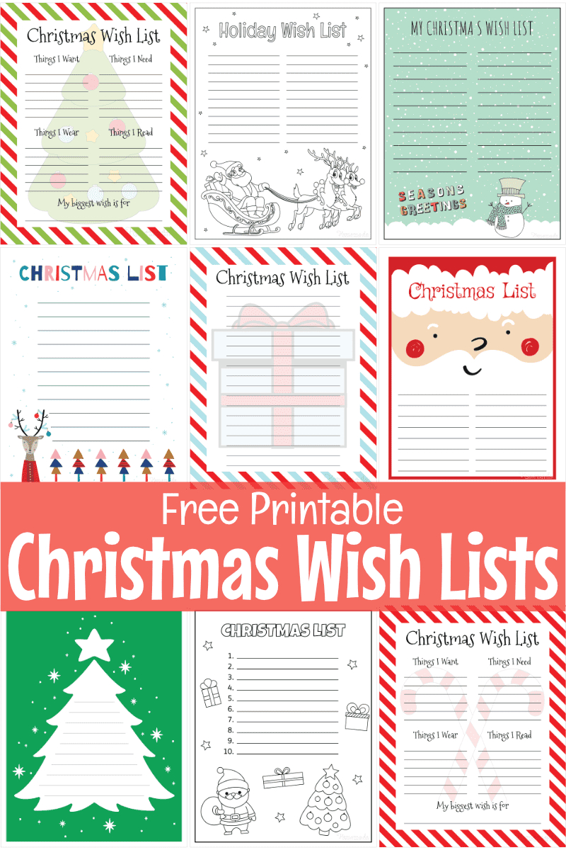 Free Printable Christmas Wish List Templates in Christmas Lists Printable Free