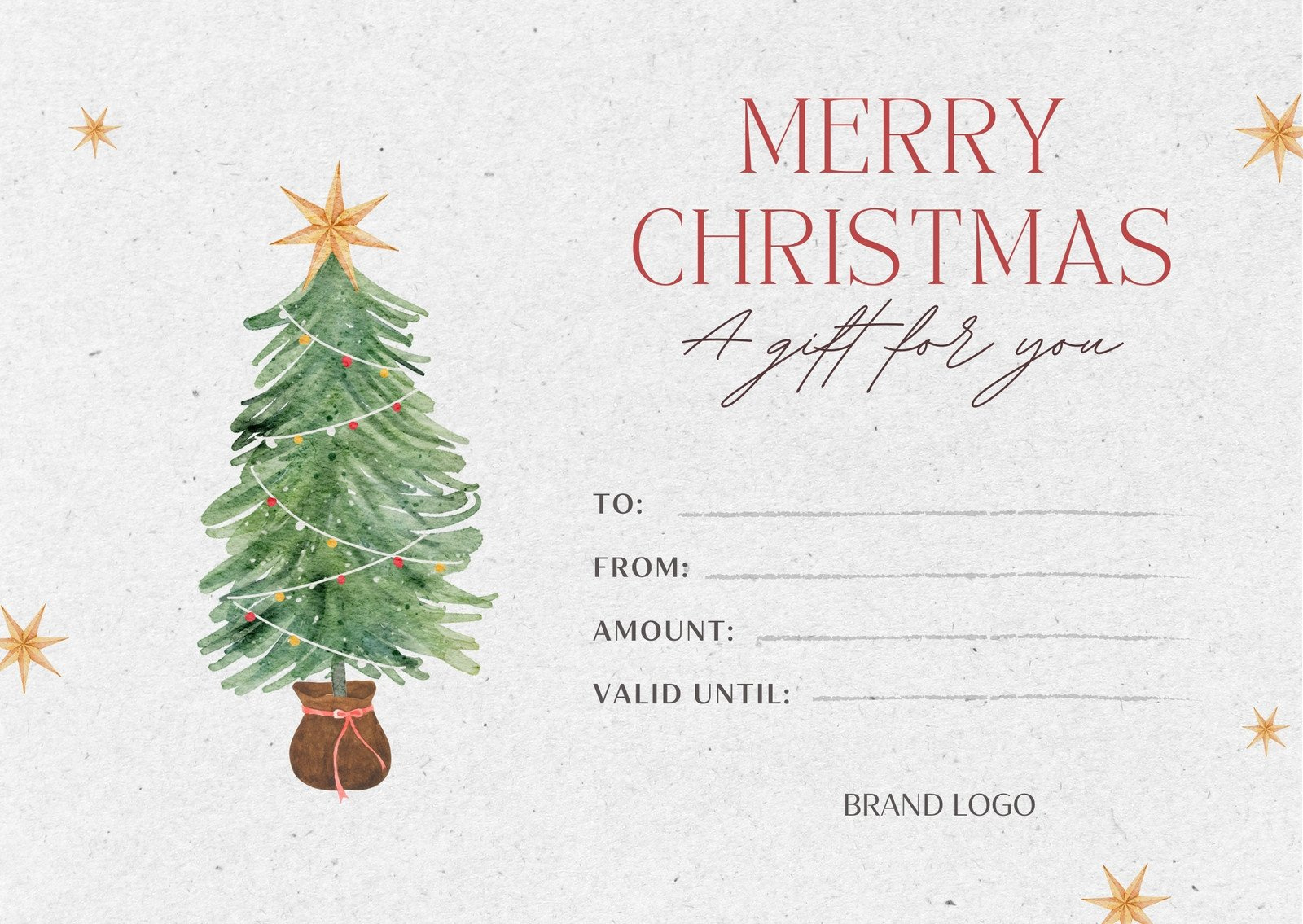 Free, Printable Custom Christmas Gift Certificate Templates | Canva within Merry Christmas Printable Gift Card