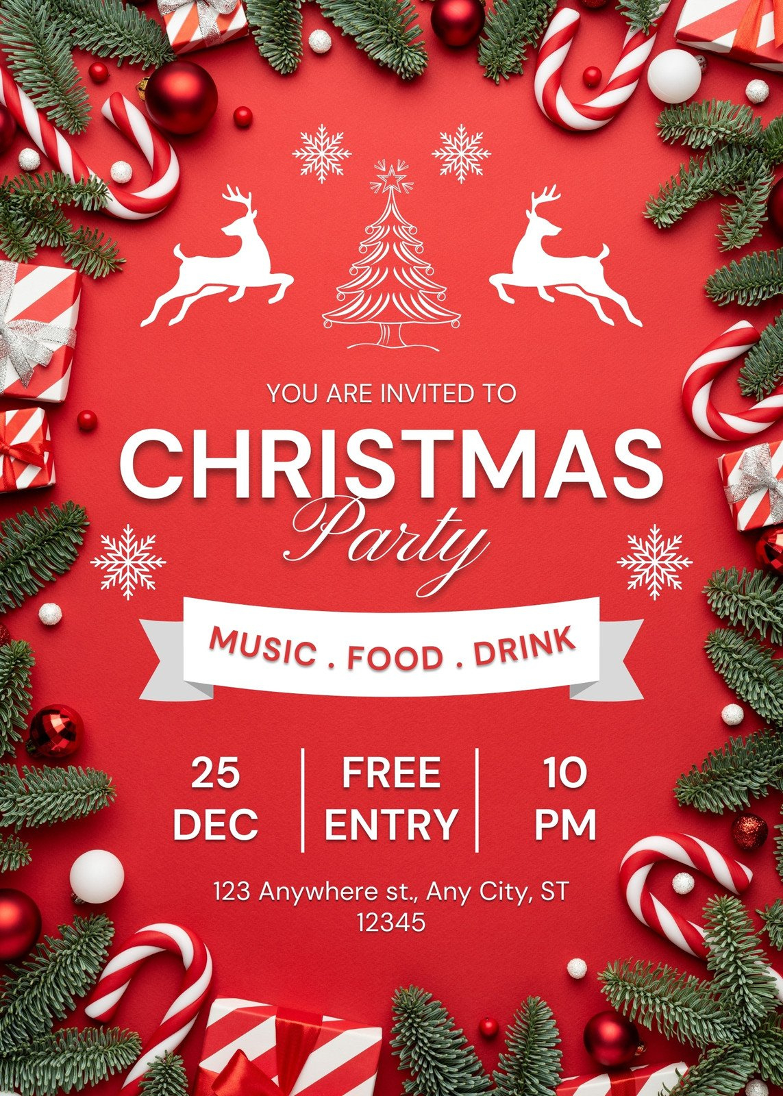 Free, Printable, Customizable Christmas Flyer Templates | Canva in Christmas Holiday Party Flyer Template