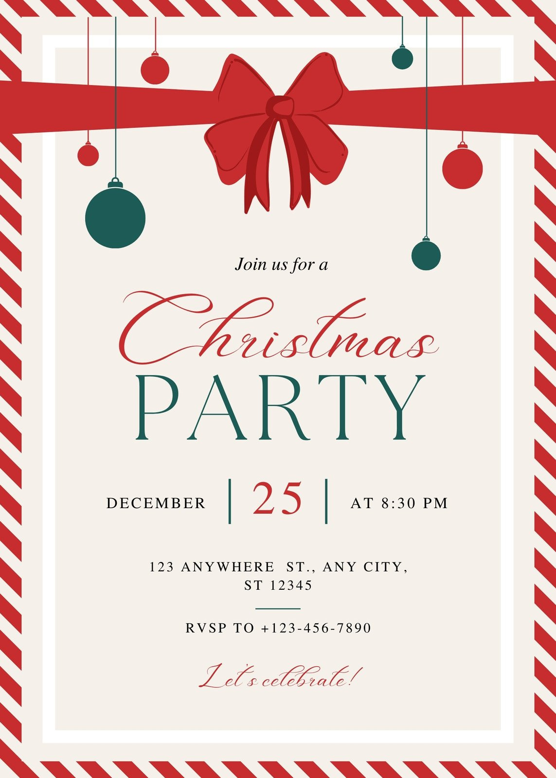 Free, Printable, Customizable Christmas Invitation Templates | Canva intended for Christmas Party Templates Free