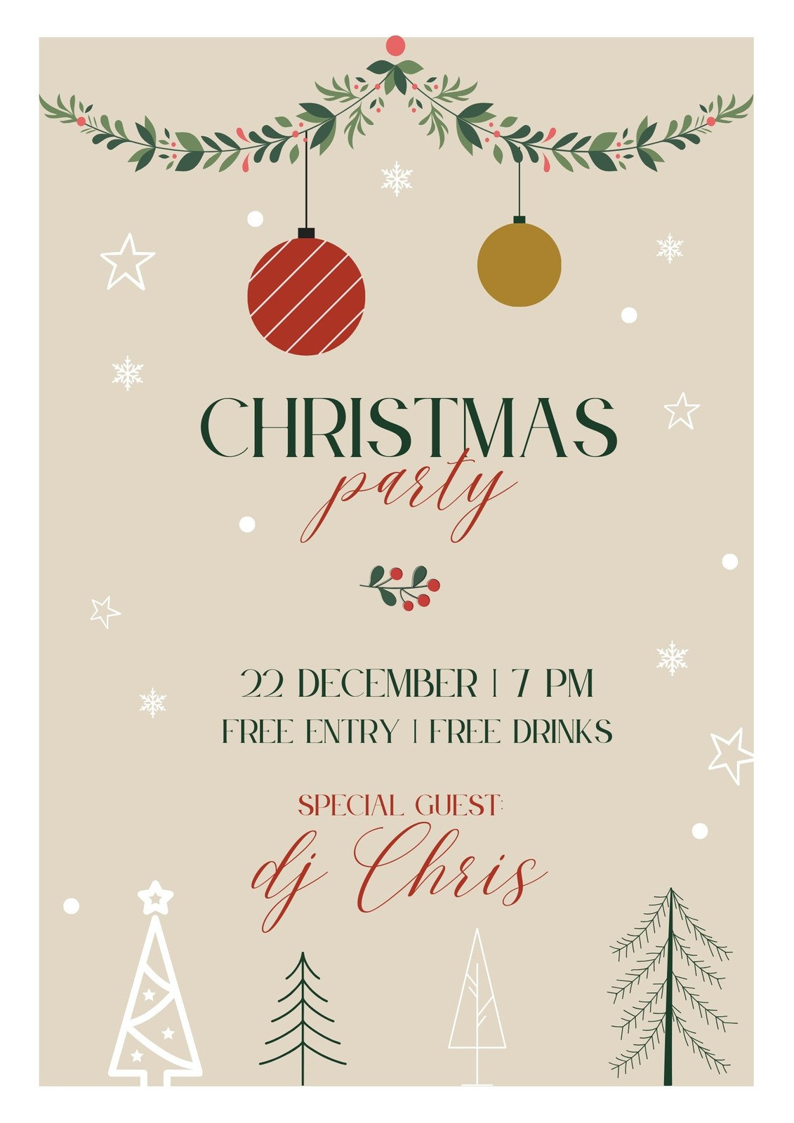 Free Printable, Customizable Holiday Flyer Templates | Canva for Free Printable Christmas Flyer Templates