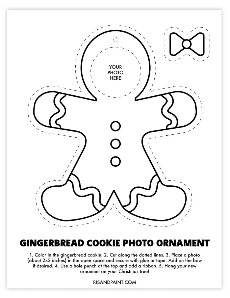 Free Printable Diy Photo Ornaments For Kids - Pjs And Paint for Gingerbread Ornament Printable
