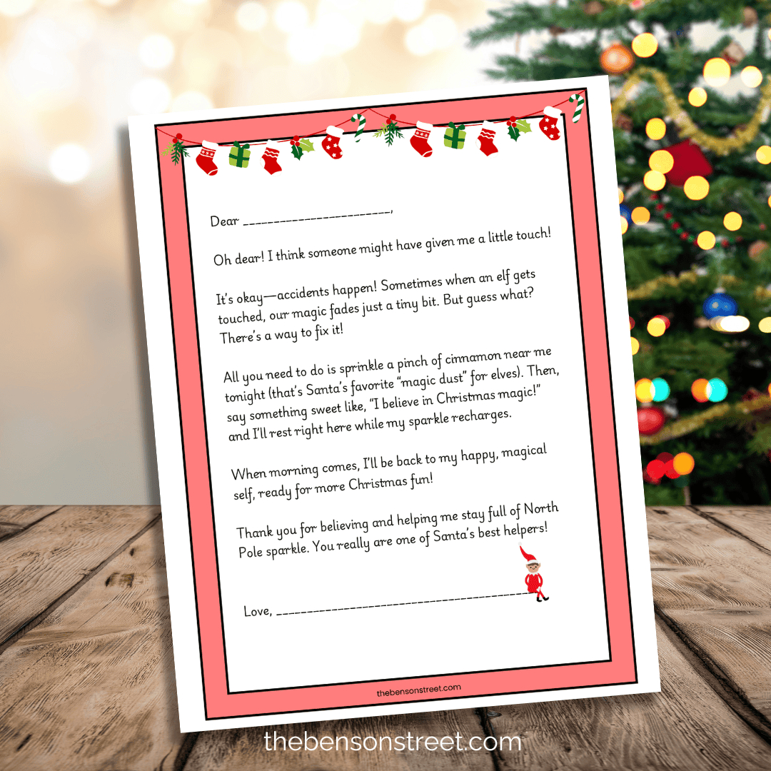 Free Printable Elf On The Shelf Touched Letter inside Printable Elf On The Shelf Touched Letter