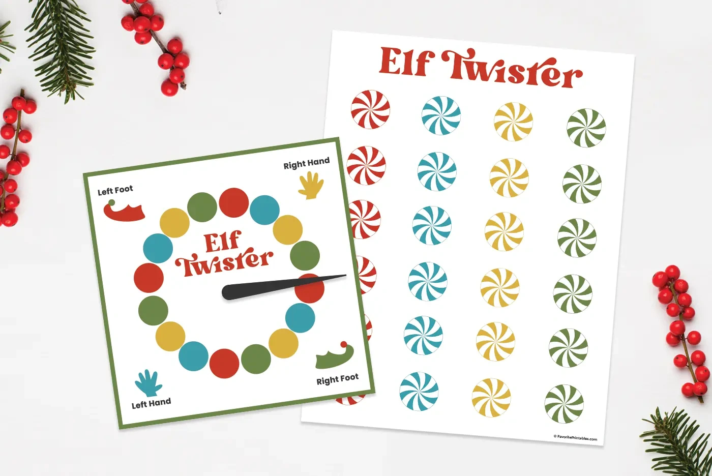 Free Printable Elf On The Shelf Twister Game - Favorite Printables in Printable Elf on the Shelf Games