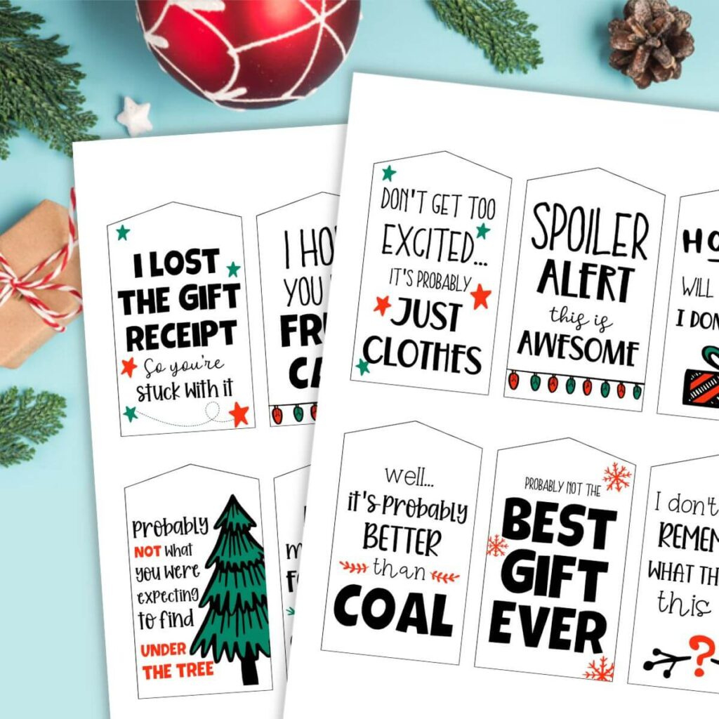Free Printable Funny Christmas Gift Tags - The Savvy Sparrow inside Printable Funny Christmas Tags