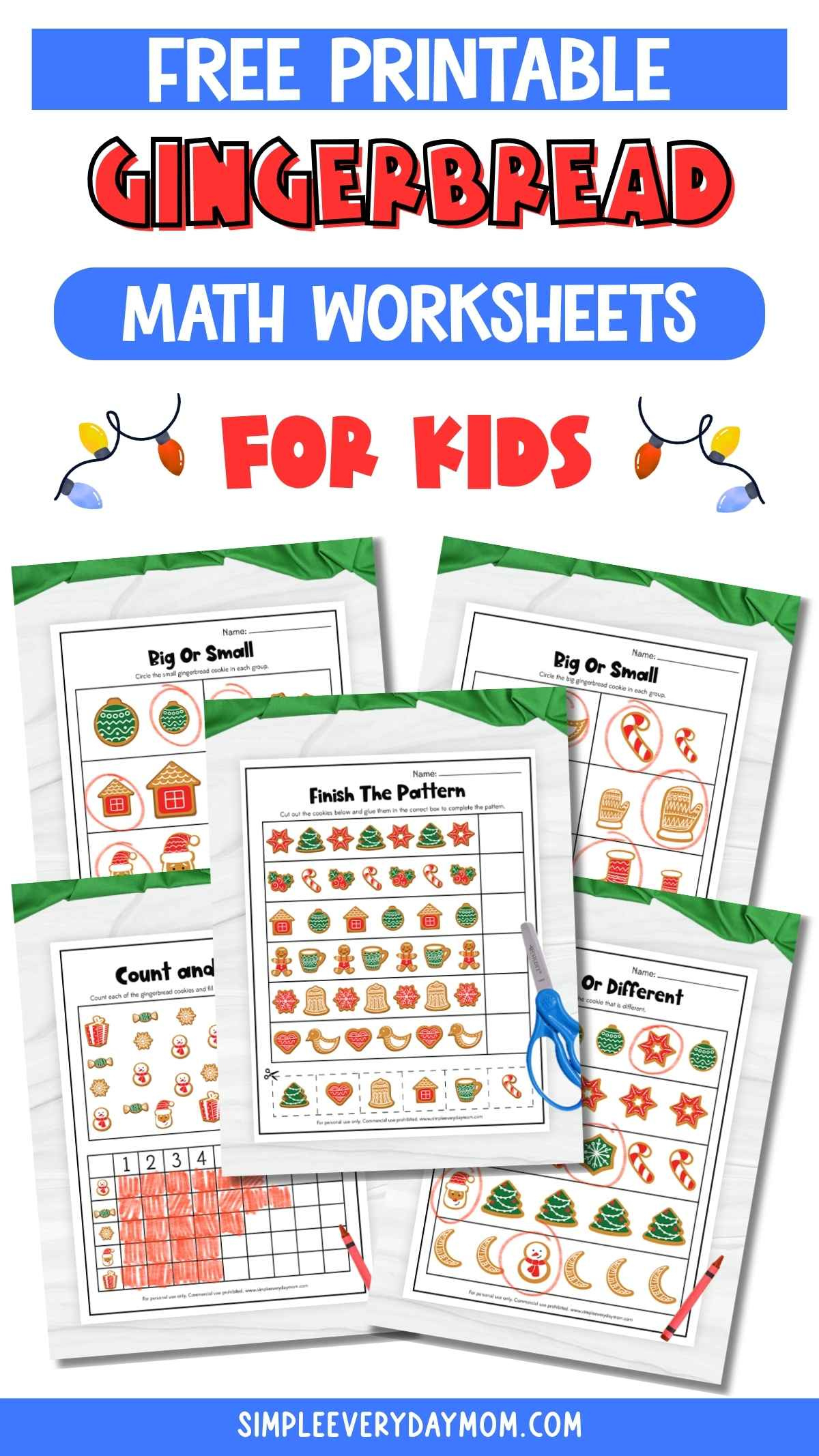 Free Printable Gingerbread Math Worksheets with Gingerbread Math Worksheets Printable