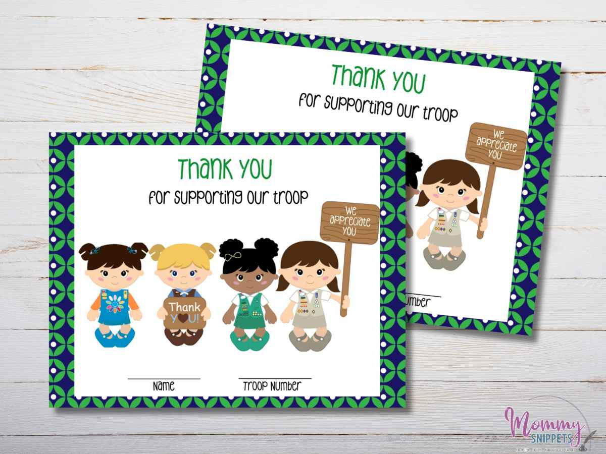 Free Printable Girl Scout Thank You Cards - Mommy Snippets in Girl Scout Thank You Cards Free Printable
