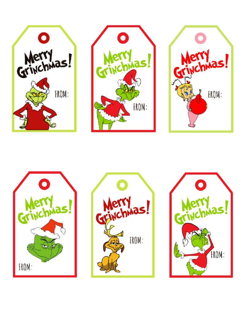 Free Printable Grinch Christmas Gift Tags | Baking You Happier throughout Printable Grinch Christmas Tags